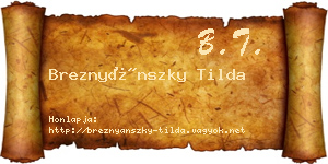 Breznyánszky Tilda névjegykártya